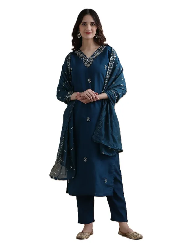 Navy_Blue_Jaipur_Kurti_Embroidered_Chanderi_Cotton_Ethnic_Motifs_Kurta_Sets_With_Dupatta