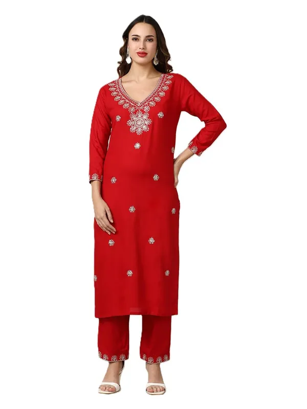 Maroon_Jaipur_Kurti_Embroidered_Floral_Straight_Kurta_Sets