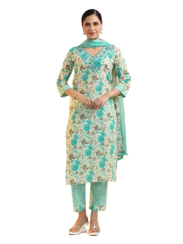 Sky_Blue_Jaipur_Kurti_Embroidered_Pure_Cotton_Floral_Kurta_Sets_With_Dupatta