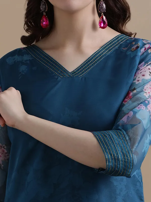 Navy_Blue_Jaipur_Kurti_Embroidered_Chanderi_Cotton_Ethnic_Motifs_Kurta_Sets_With_Dupatta