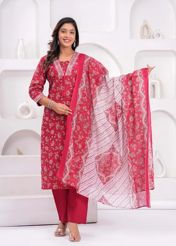 Women's_Pure_Cotton_Printed_With_Handwork_Kurta_with_Pants_and_Dupatta_Set_|_Ethnic_Set_|_Suit_Set_|_Kurta_Set