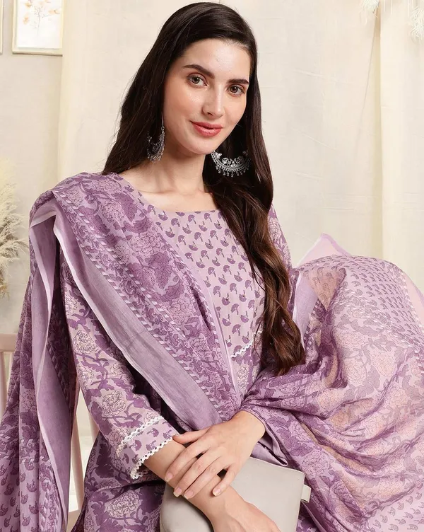 Purple_Women_Printed_Cotton_Straight_Kurta_And_Palazzo_With_Dupatta