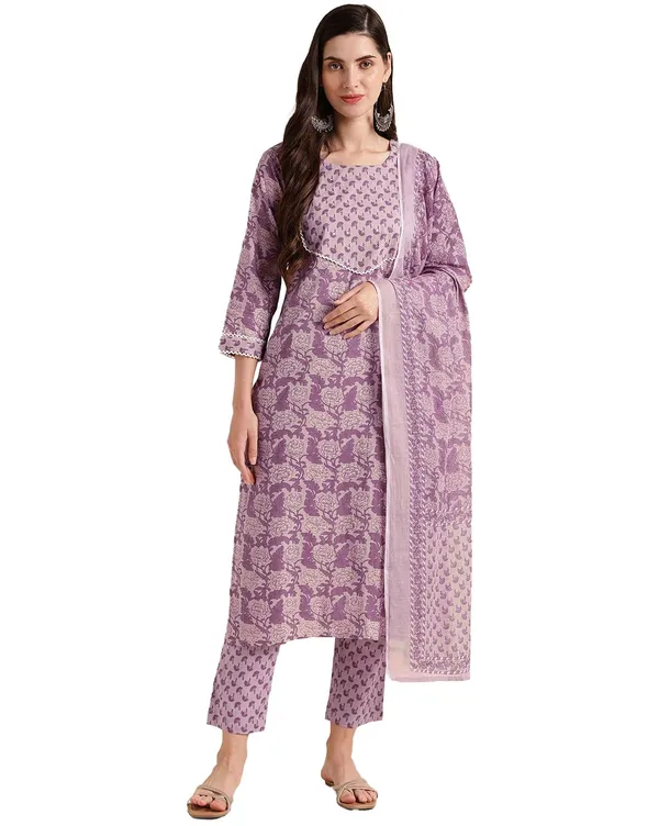 Purple_Women_Printed_Cotton_Straight_Kurta_And_Palazzo_With_Dupatta
