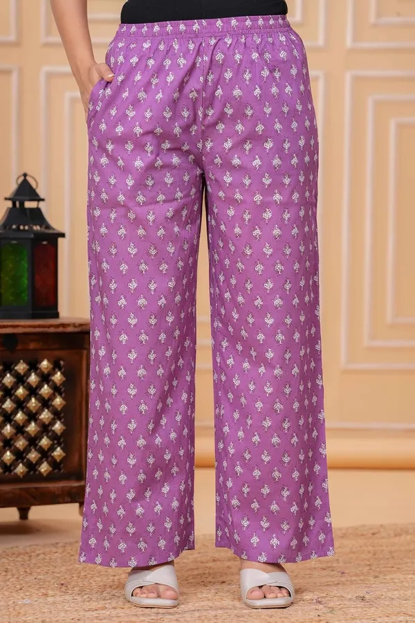 Purple_Pure_Cotton_Printed_Straight_Kurta_Set_With_Palazzo_And_Dupatta
