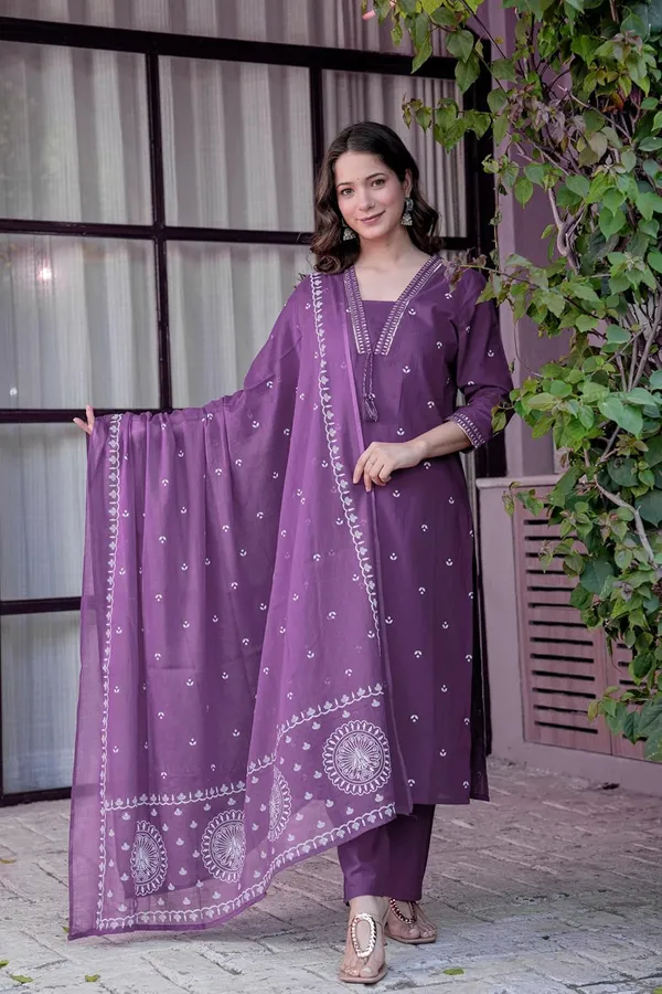 Purple_Pure_Cotton_Printed_Straight_Kurta_Set_With_Palazzo_Pants_And_Dupatta