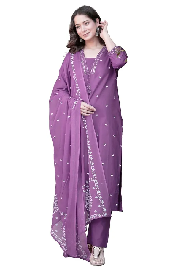 Purple_Pure_Cotton_Printed_Straight_Kurta_Set_With_Palazzo_Pants_And_Dupatta