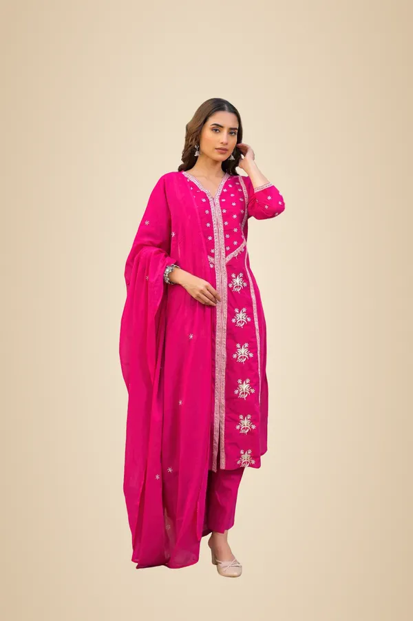 Rani_Pink_Cotton_Embroidered_Kurta_Palazzo_Set_With_Dupatta