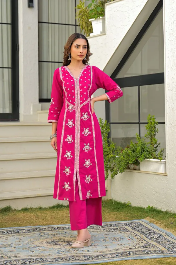 Rani_Pink_Cotton_Embroidered_Kurta_Palazzo_Set_With_Dupatta