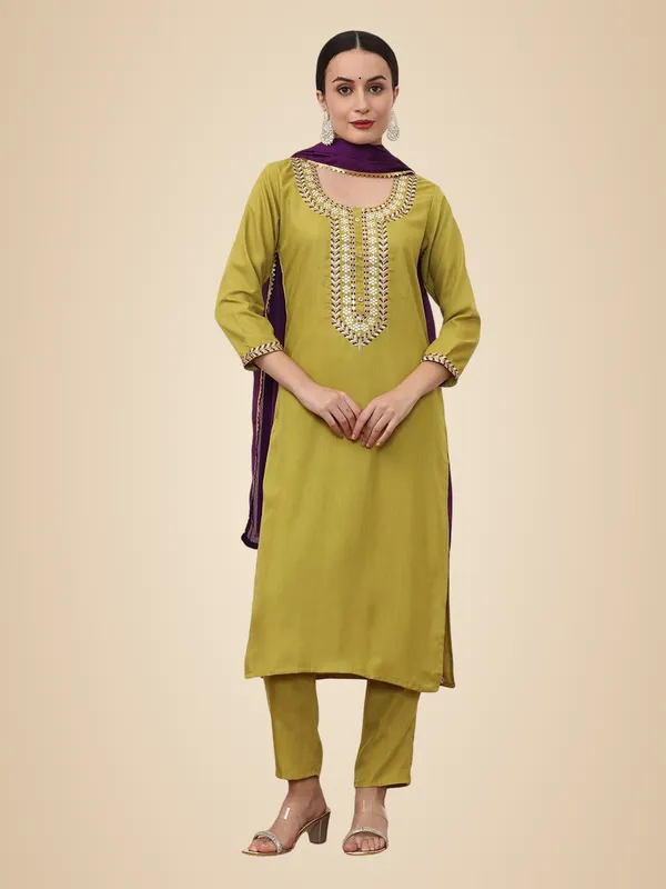 Lime_green_Jaipur_Kurti_Floral_Printed_Anarkali_Poly_Chiffon_Flared_Kurta_&_Churidar_Sets