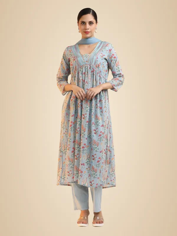 Blue_Jaipur_Kurti_Embroidered_Pure_Cotton_Floral_Kurta_Sets_With_Dupatta
