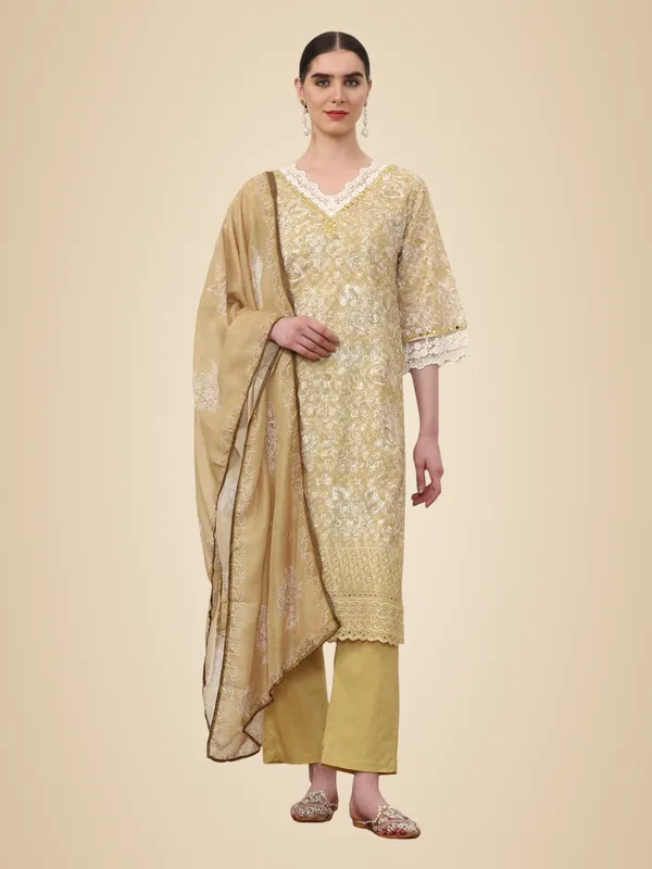 Mustard_Jaipur_Kurti_Embroidered_Pure_Cotton_Floral_Kurta_Sets_With_Dupatta