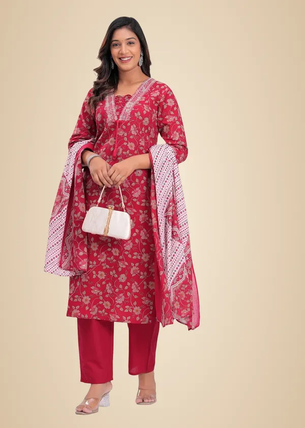 Women's_Pure_Cotton_Printed_With_Handwork_Kurta_with_Pants_and_Dupatta_Set_|_Ethnic_Set_|_Suit_Set_|_Kurta_Set