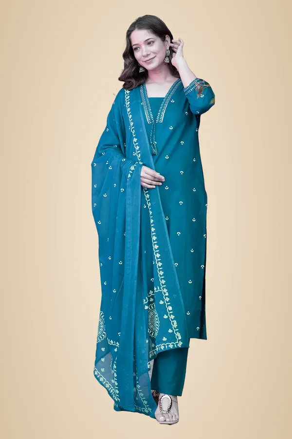 Blue_Pure_Cotton_Printed_Straight_Kurta_Set_With_Palazzo_Pants_And_Dupatta