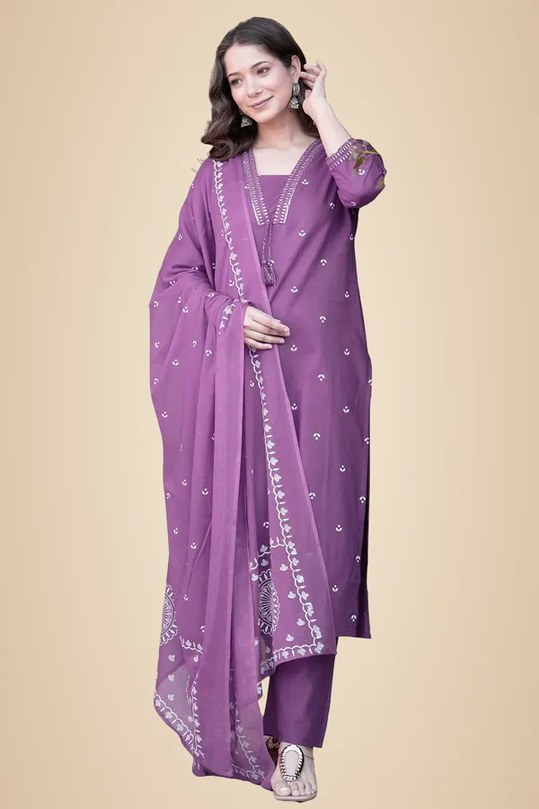 Purple_Pure_Cotton_Printed_Straight_Kurta_Set_With_Palazzo_Pants_And_Dupatta