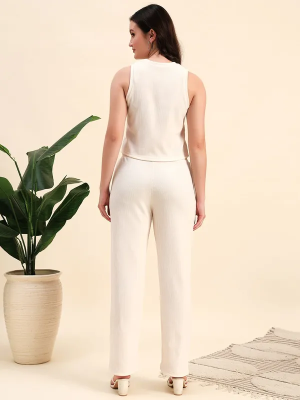 Cream_Premium_Poly_Blend_Co-Ord_Set_For_Women_Adults
