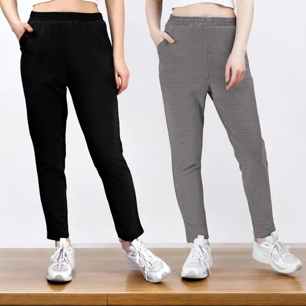 Lightgrey_&_Black_Premium_Poly_Blend_Track_Pants_For_Women_Adults