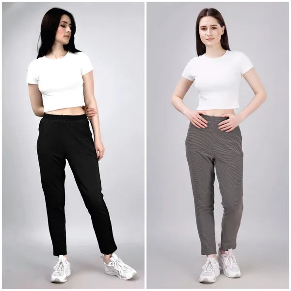 Lightgrey_&_Black_Premium_Poly_Blend_Track_Pants_For_Women_Adults