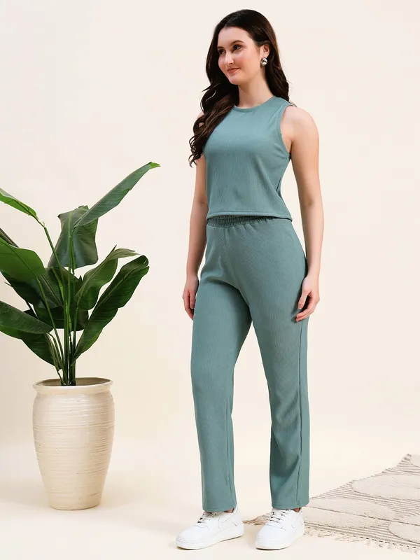 Green_Premium_Poly_Blend_Co-Ord_Set_For_Women_Adults