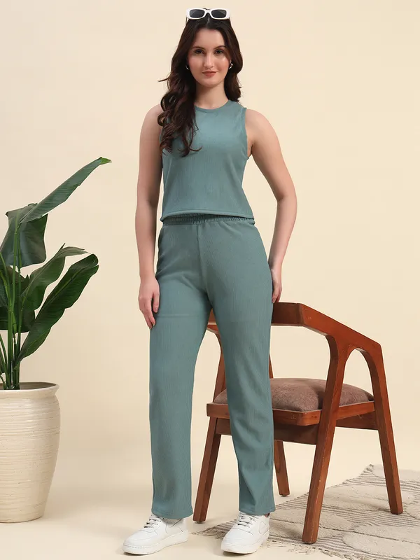 Green_Premium_Poly_Blend_Co-Ord_Set_For_Women_Adults
