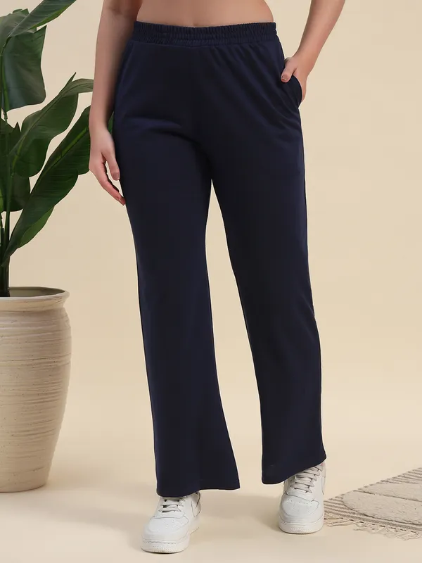 Navyblue_Premium_PolyCotton_Track_Pants_For_Women_Adults