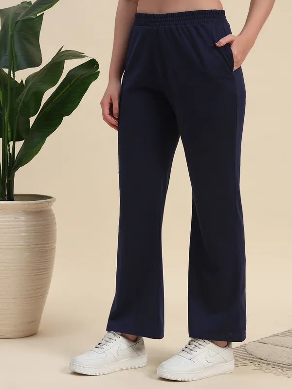 Navyblue_Premium_PolyCotton_Track_Pants_For_Women_Adults