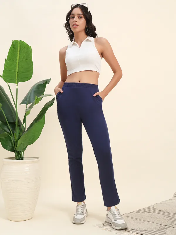 Navyblue_Premium_PolyCotton_Track_Pants_For_Women_Adults