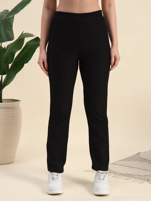 Black_Premium_Poly_Blend_Pants_For_Women_Adults