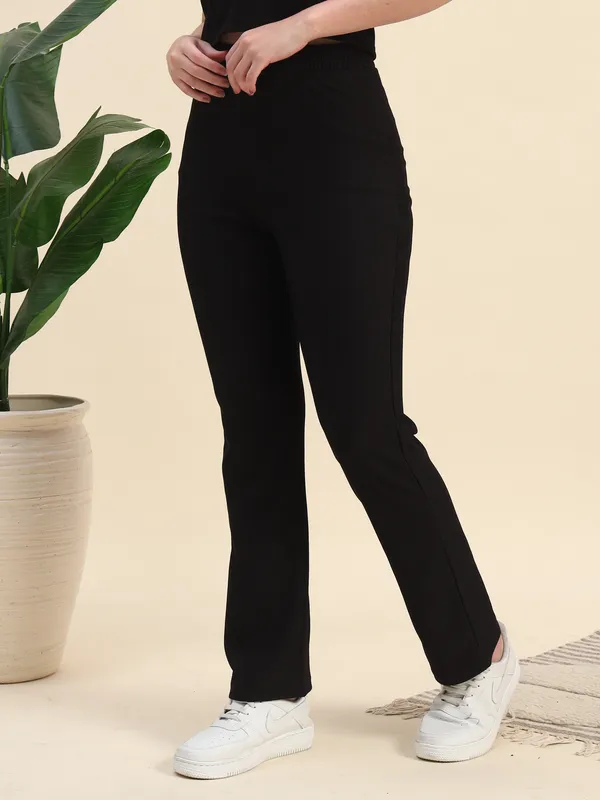 Black_Premium_Poly_Blend_Pants_For_Women_Adults