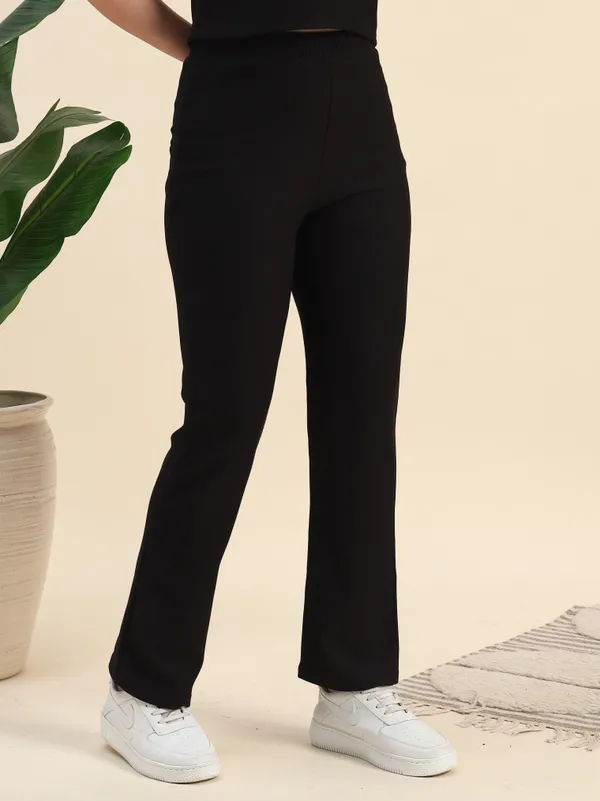 Black_Premium_Poly_Blend_Pants_For_Women_Adults