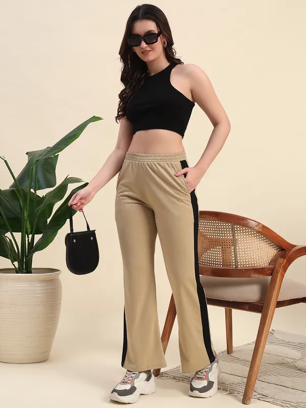 Beige_Premium_Poly_Blend_Track_Pants_For_Women_Adults