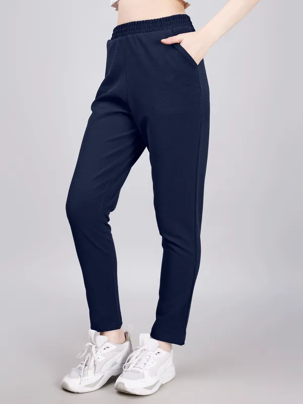 Navyblue_Premium_Poly_Blend_Track_Pants_For_Women_Adults