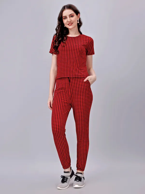 Red_Premium_Poly_Blend_Co-Ord_Set_For_Women_Adults