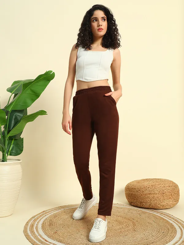 Brown_Premium_Poly-Cotton_Track_Pants_For_Women_Adults