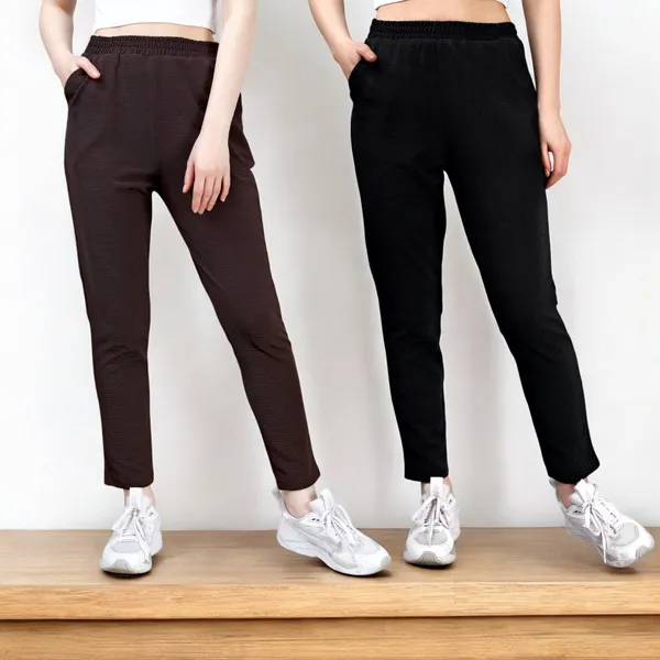 Brown_&_Black_Premium_Polycotton_Track_Pants_For_Women_Adults
