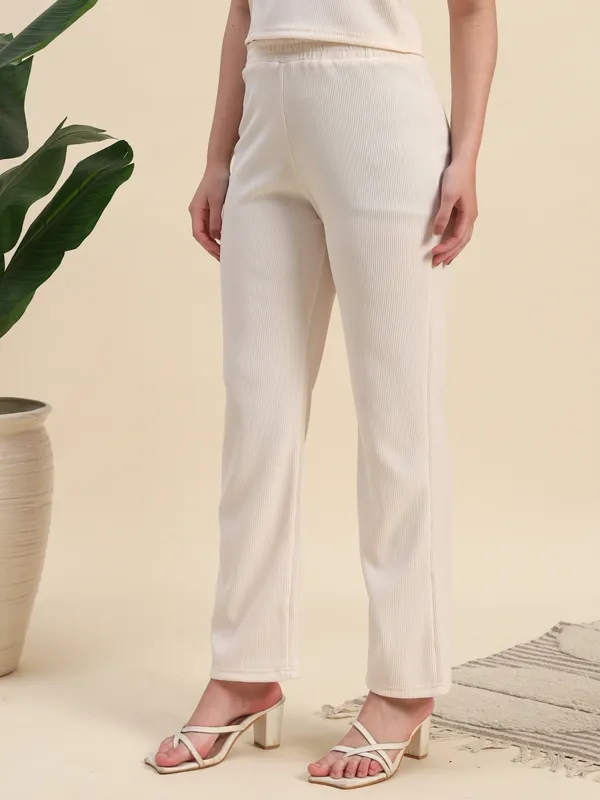 Cream_Premium_Blend_Pants_For_Women_Adults