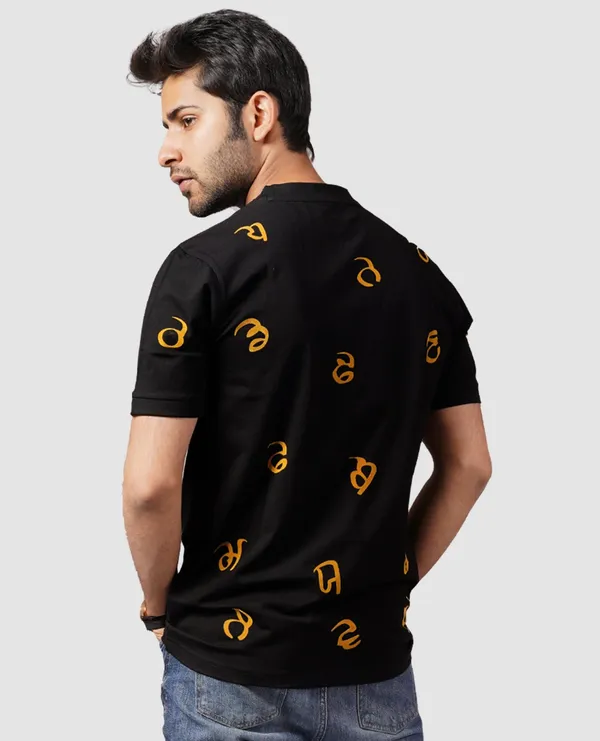 Maa_Boli_Yellow_And_Black_Print_T-Shirt