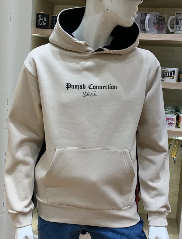 Punjab_Connection_Hoodie_|_Beige_And_Black