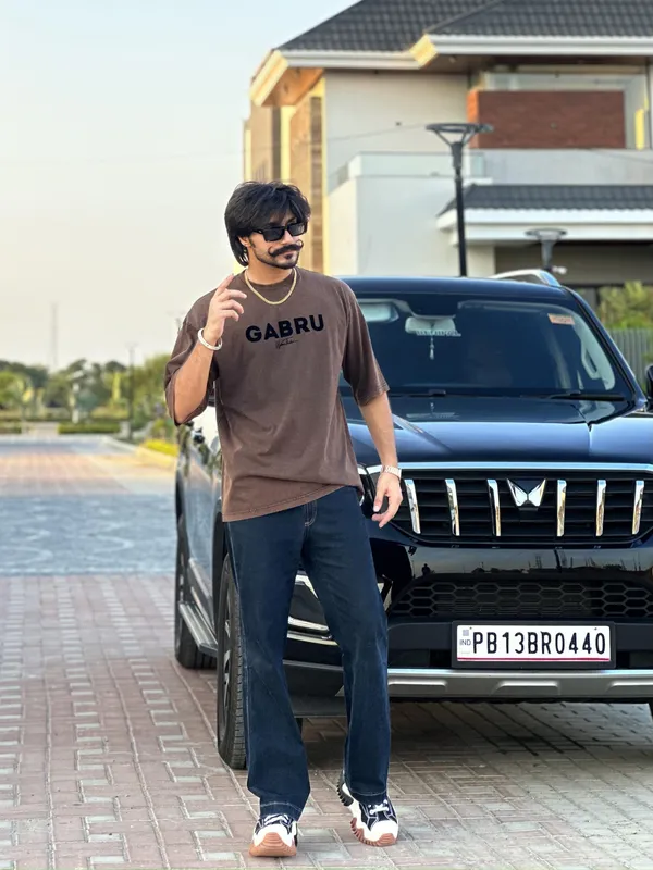 Gabru_Brown_Stonewashed_T-Shirt
