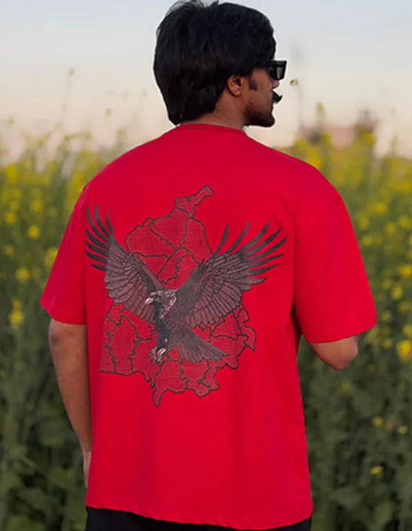 Falcon_With_Punjab_Map_Red_T-Shirt
