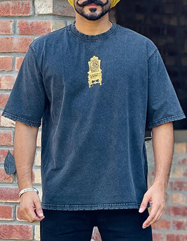 Culture_Rich_Fade_Blue_T-Shirt_With_Golden_Print
