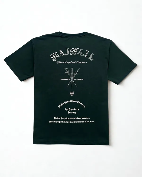 Majhail_Green_Cotton_Lycra_T-Shirt