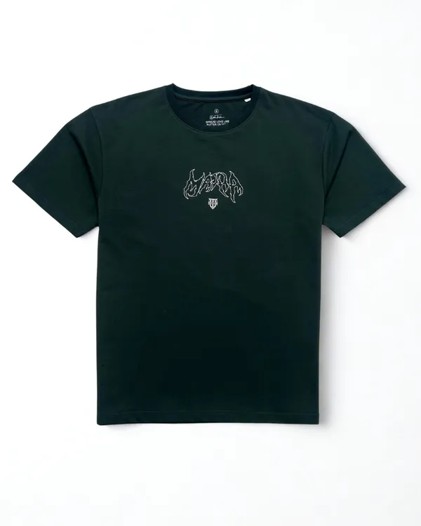 Majhail_Green_Cotton_Lycra_T-Shirt