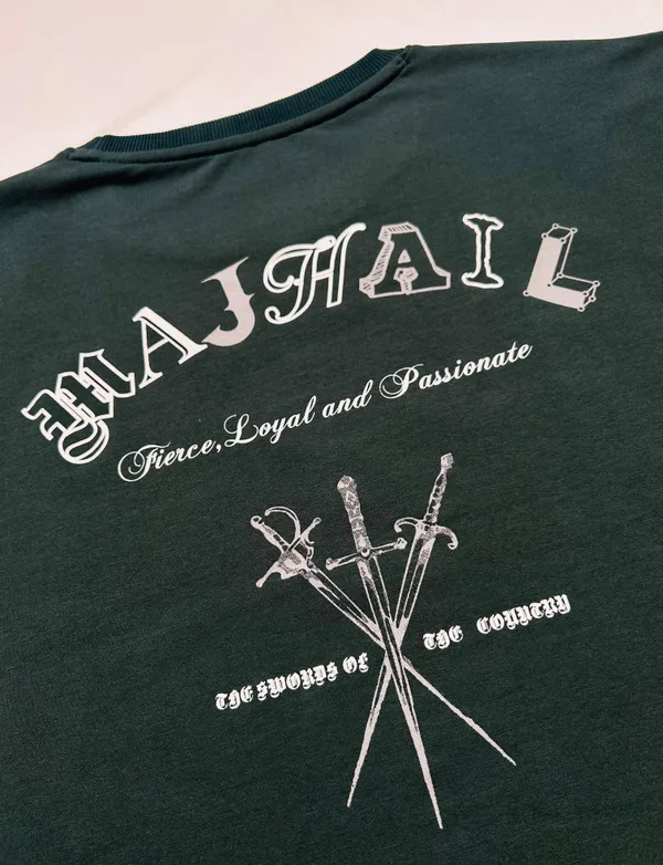 Majhail_Green_Cotton_Lycra_T-Shirt