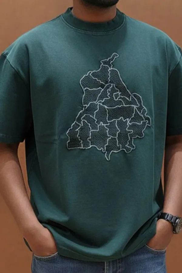 Punjab_Map_With_Districts_Embroidery_T-Shirt