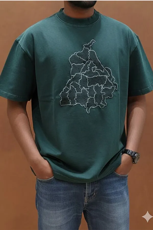 Punjab_Map_With_Districts_Embroidery_T-Shirt