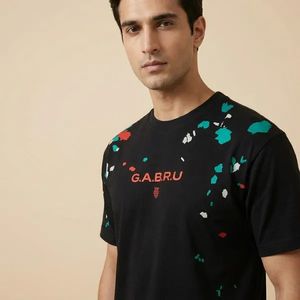 Gabru_Splatter_Black_T-Shirt