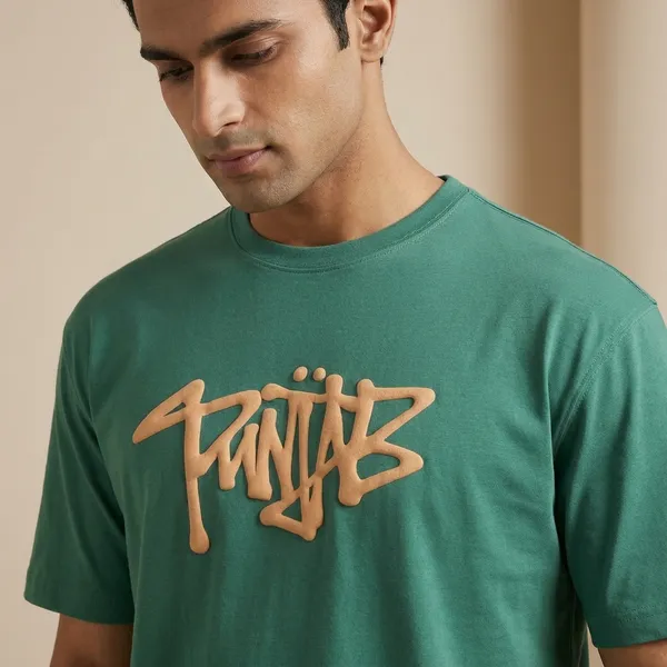 Punjab_Calligraphy_T-Shirt_|_Green