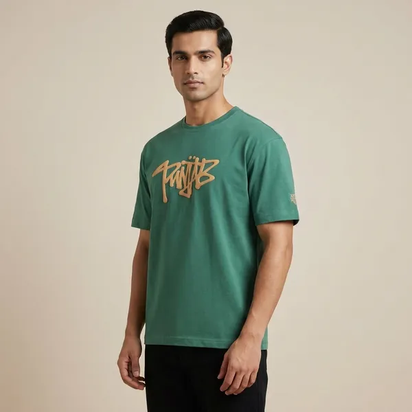 Punjab_Calligraphy_T-Shirt_|_Green