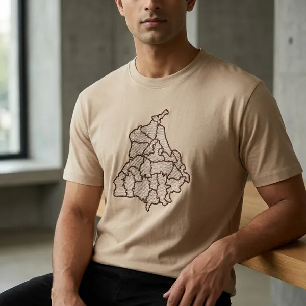 Punjab_Map_With_Districts_Embroidery_T-Shirt