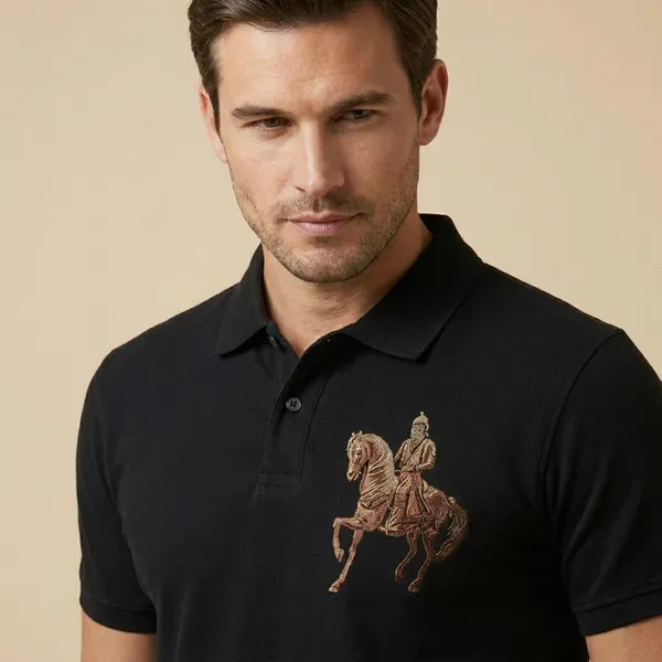 Maharaja_Ranjit_Singh_Ji_Embroidery_Black_Polo_T-Shirt